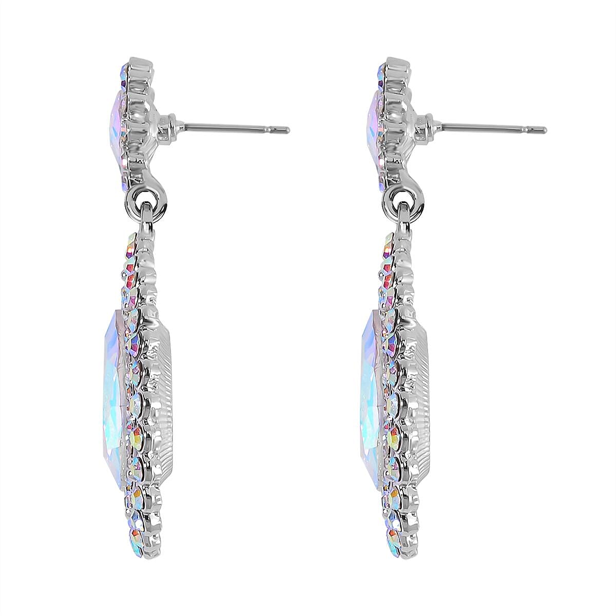 2 Piece Set - Mystic White Austrian Crystal Bracelet (Size 7.5-2) and  Dangle Earrings 4233993 6