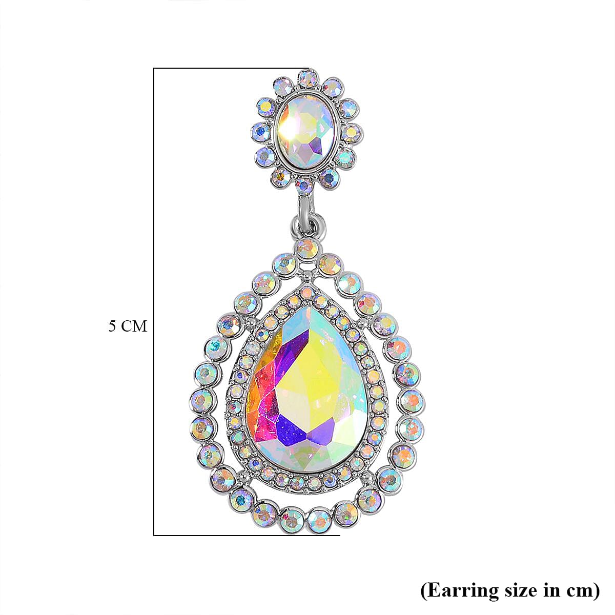 2 Piece Set - Mystic White Austrian Crystal Bracelet (Size 7.5-2) and  Dangle Earrings 4233993 8