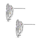 2 Piece Set -  Simulated Mystic White Austrian Crystal & White Austrian Crystal Heart Necklace (Size 20-2) and Earrings