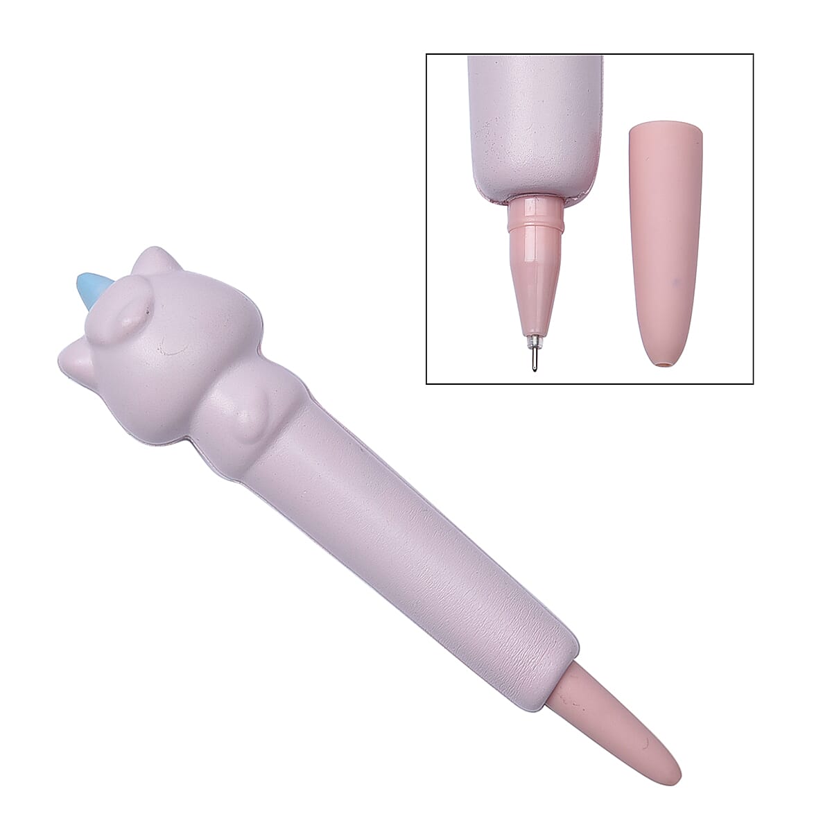 2 Piece Set - Squishy Toy Unicorn Notebook and Pen - Pink, Yellow and Blue 6717286 7