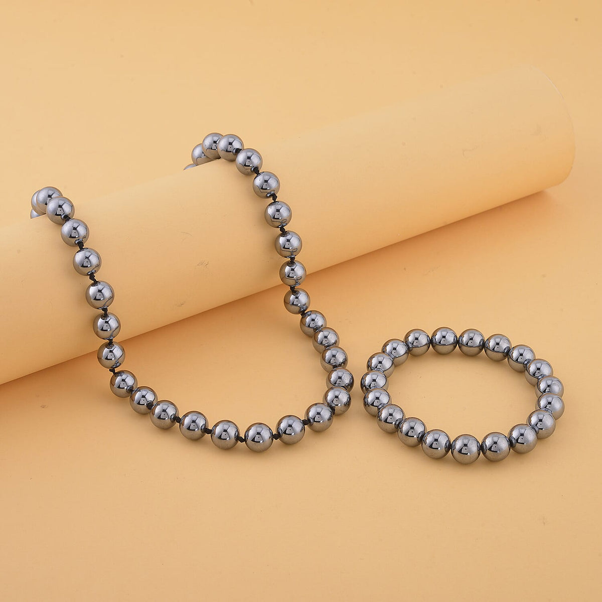 Terahertz Beads Necklace (Size 18-2) in Sterling Silver with free bracelet 4282402 1