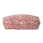 2 Piece Set - Viscose Handbag Floral Matching Stripe Pattern Hat & Tote Bag with Zipper Closure - Red & White