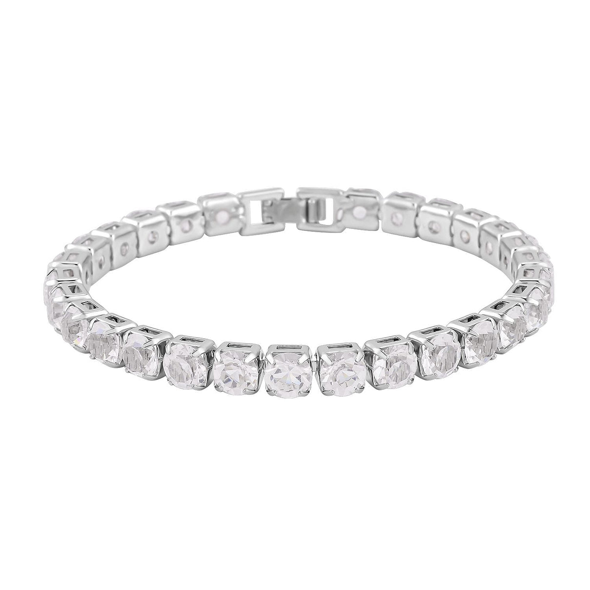 2 Piece Set -  White Austrian Crystal Bracelet (Size 7.5 with Bracelet Buddy) 4128220 2