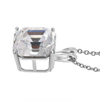 White Austrian Crystal Solitaire Sterling Silver Pendant with Free Chain (Size 20) with Lobster Clasp