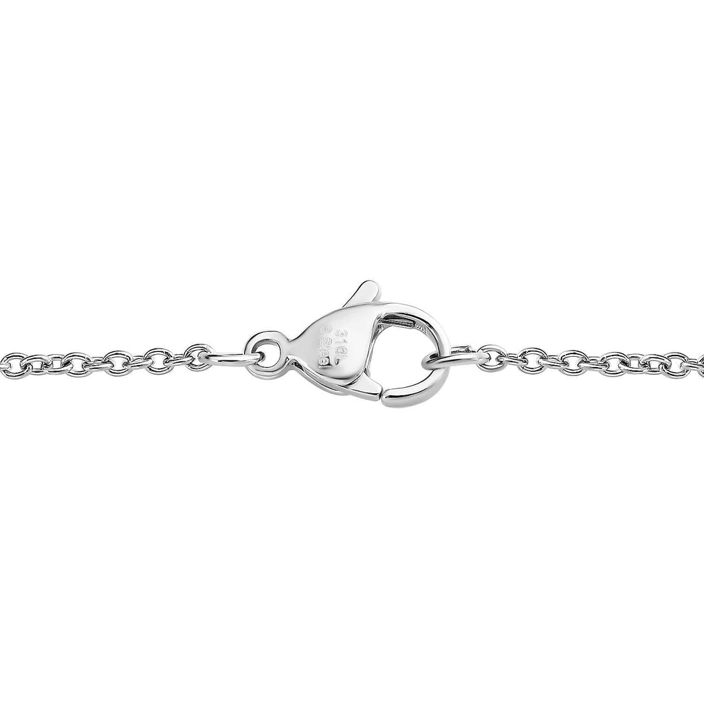 White Austrian Crystal Solitaire Sterling Silver Pendant with Free Chain (Size 20) with Lobster Clasp