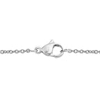 White Austrian Crystal Solitaire Sterling Silver Pendant with Free Chain (Size 20) with Lobster Clasp