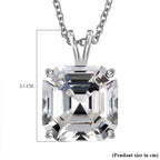 White Austrian Crystal Solitaire Sterling Silver Pendant with Free Chain (Size 20) with Lobster Clasp