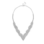 2 Piece Set - Austrian White Crystal Necklace (Size 20-2 inch Ext.) and Earrings in Silver Tone