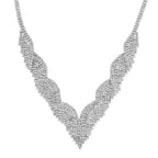 2 Piece Set - Austrian White Crystal Necklace (Size 20-2 inch Ext.) and Earrings in Silver Tone