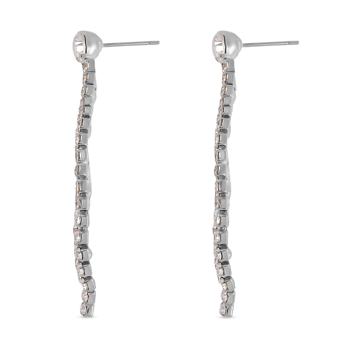 2 Piece Set - Austrian White Crystal Necklace (Size 20-2 inch Ext.) and Earrings in Silver Tone 4218931 7