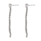 2 Piece Set - Austrian White Crystal Necklace (Size 20-2 inch Ext.) and Earrings in Silver Tone
