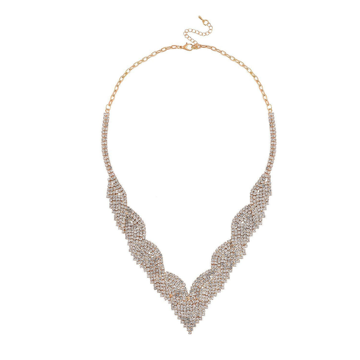 2 Piece Set - Austrian White Crystal Necklace (Size 20-2 inch Ext.) and Earrings in Gold Tone 4218932 2