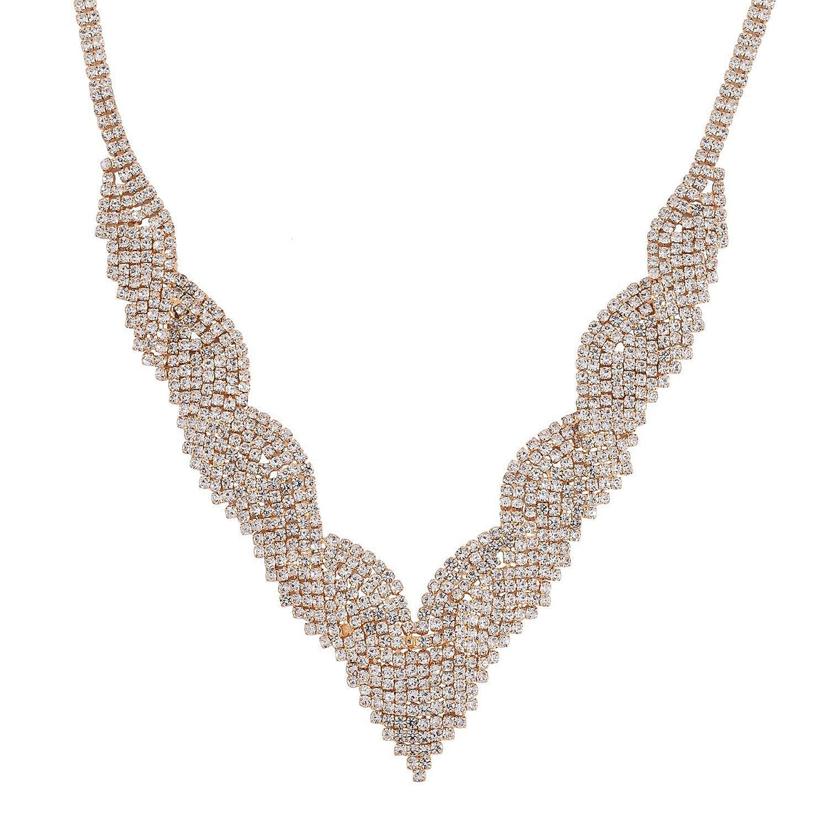2 Piece Set - Austrian White Crystal Necklace (Size 20-2 inch Ext.) and Earrings in Gold Tone 4218932 3
