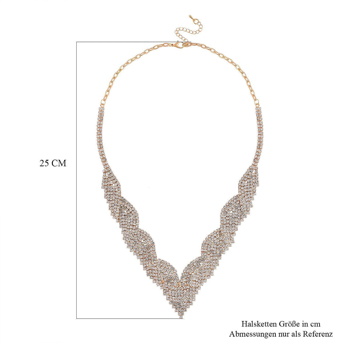 2 Piece Set - Austrian White Crystal Necklace (Size 20-2 inch Ext.) and Earrings in Gold Tone 4218932 5