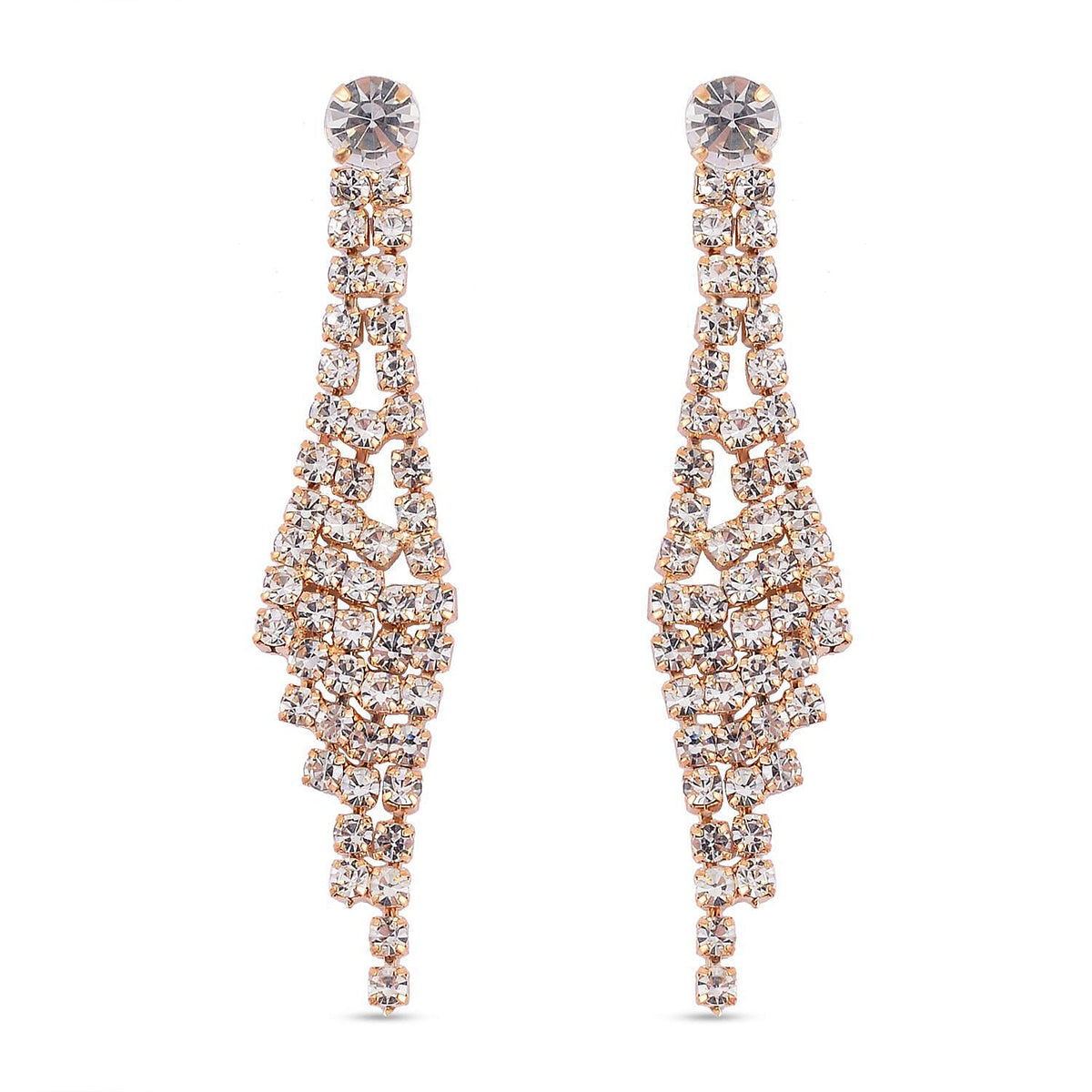 2 Piece Set - Austrian White Crystal Necklace (Size 20-2 inch Ext.) and Earrings in Gold Tone 4218932 6