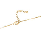 2 Piece Set - White Crystal Necklace and Earring with Push Back