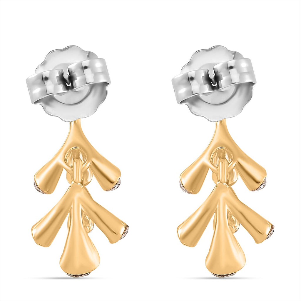 2 Piece Set - White Crystal Necklace and Earring with Push Back