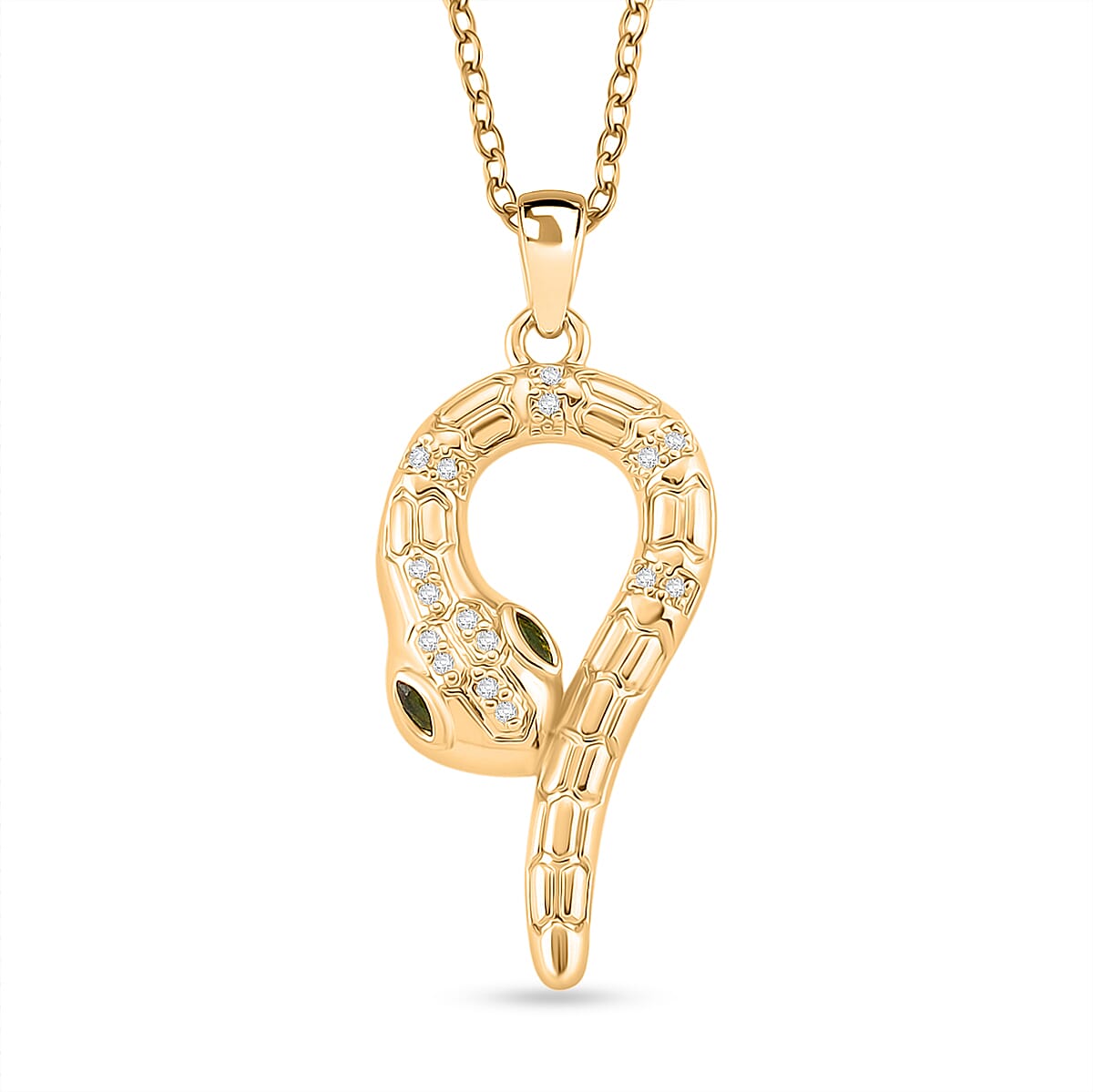 BIGGEST DESIGNER CLOSEOUT - Biacco Collection - Green Cubic Zirconia &amp; White Cubic Zirconia Serpent Necklace &amp; Earrings 4413619 3