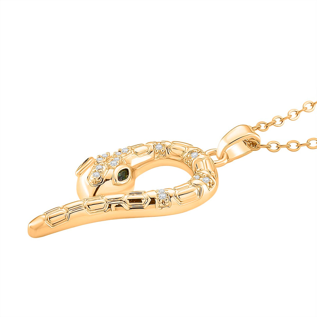 BIGGEST DESIGNER CLOSEOUT - Biacco Collection - Green Cubic Zirconia & White Cubic Zirconia Serpent Necklace & Earrings