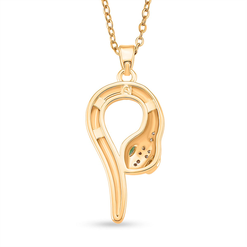BIGGEST DESIGNER CLOSEOUT - Biacco Collection - Green Cubic Zirconia & White Cubic Zirconia Serpent Necklace & Earrings
