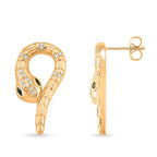 BIGGEST DESIGNER CLOSEOUT - Biacco Collection - Green Cubic Zirconia & White Cubic Zirconia Serpent Necklace & Earrings