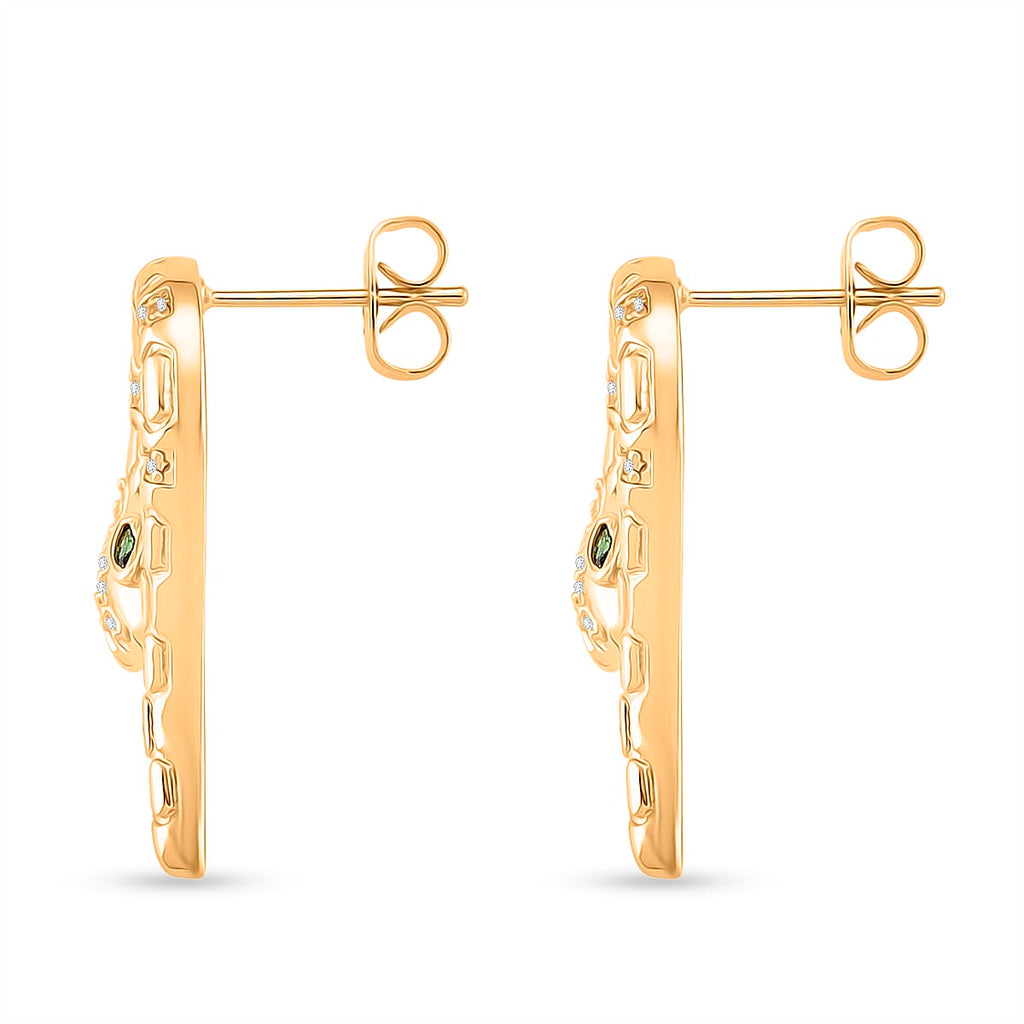 BIGGEST DESIGNER CLOSEOUT - Biacco Collection - Green Cubic Zirconia & White Cubic Zirconia Serpent Necklace & Earrings