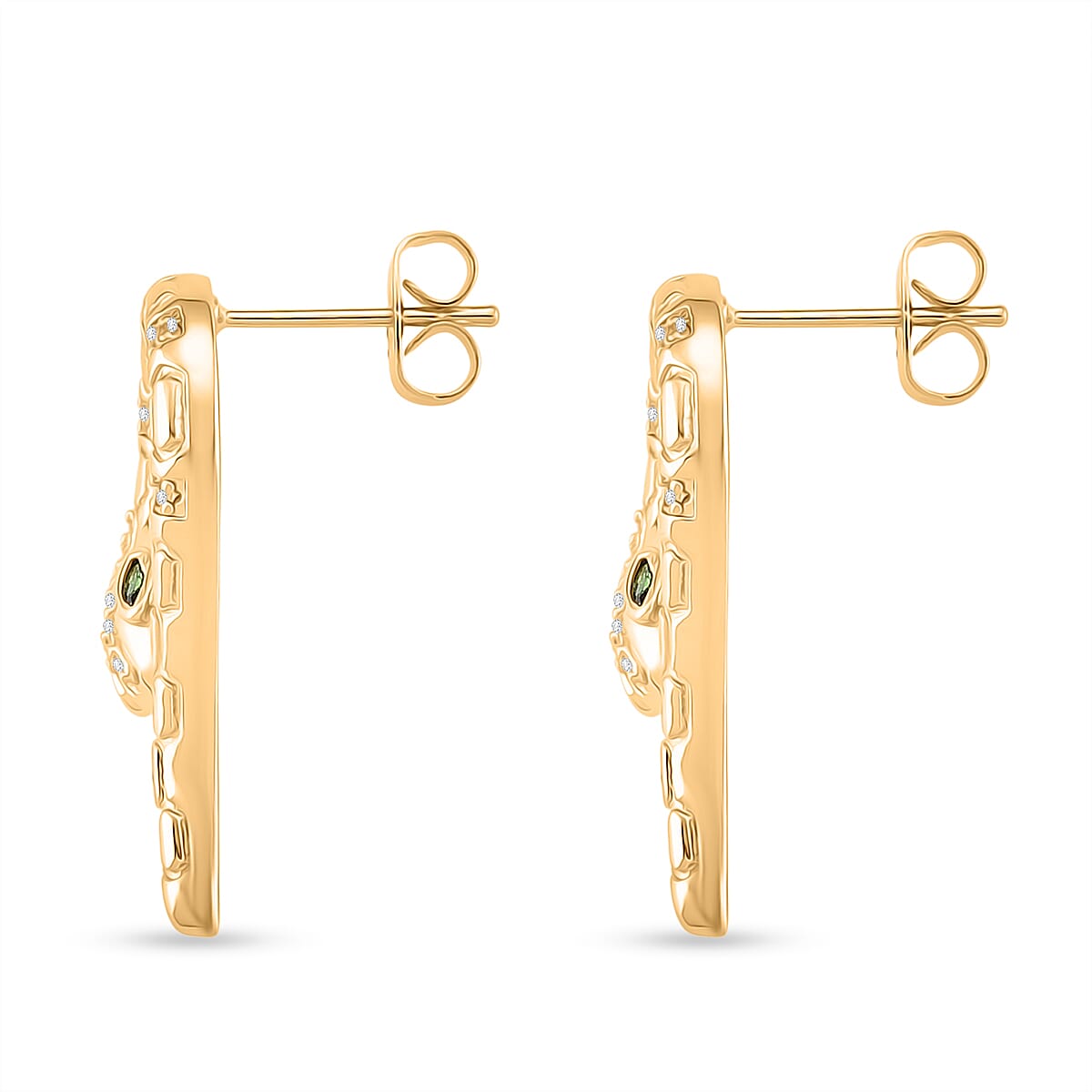 BIGGEST DESIGNER CLOSEOUT - Biacco Collection - Green Cubic Zirconia &amp; White Cubic Zirconia Serpent Necklace &amp; Earrings 4413619 8