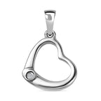 One Time Closeout - 2 Piece Set - Diamond Heart Earrings and Pendant
