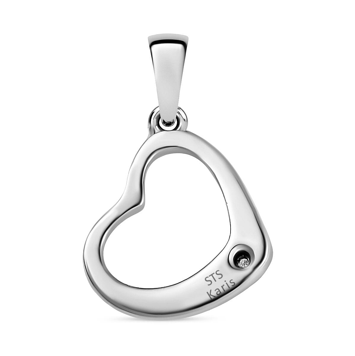 One Time Closeout - 2 Piece Set - Diamond Heart Earrings and Pendant 4255965 5