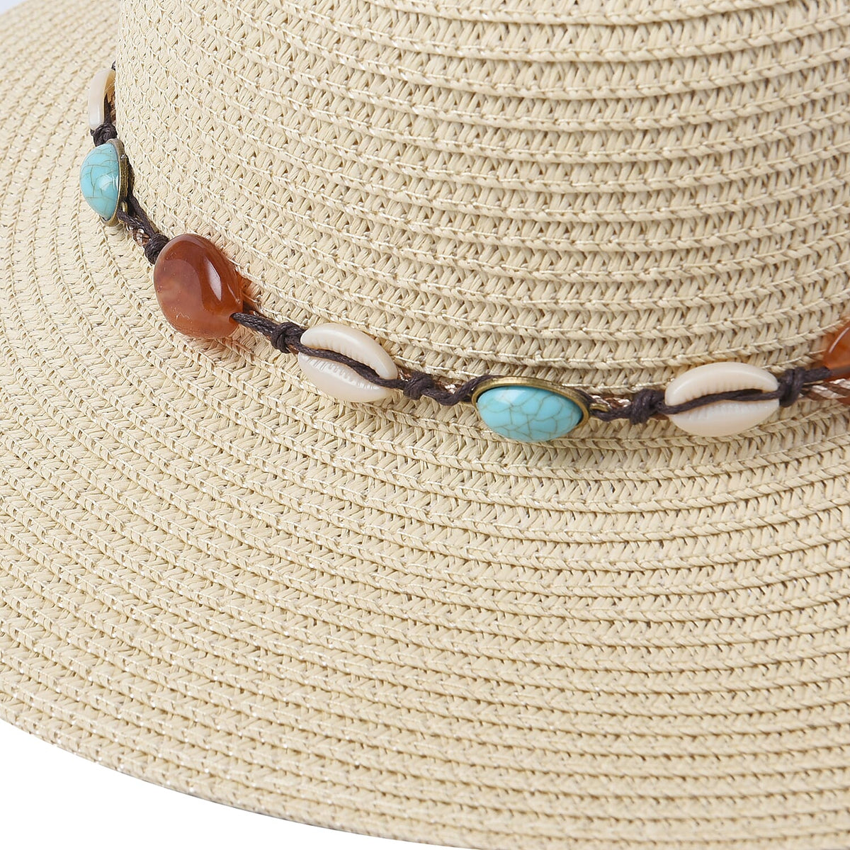 2 Pieces Set - Bowknot Hat with Ribbon and Leopard Pattern Eye Sunglasses - Khaki and Brown 4025560 2