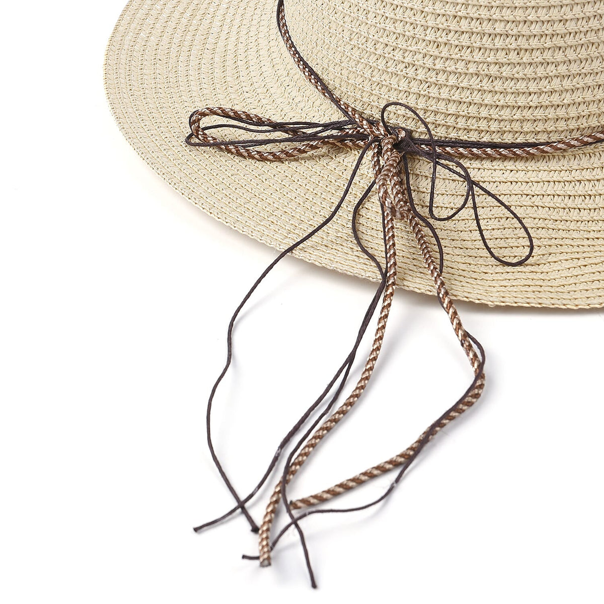 2 Pieces Set - Bowknot Hat with Ribbon and Leopard Pattern Eye Sunglasses - Khaki and Brown 4025560 3