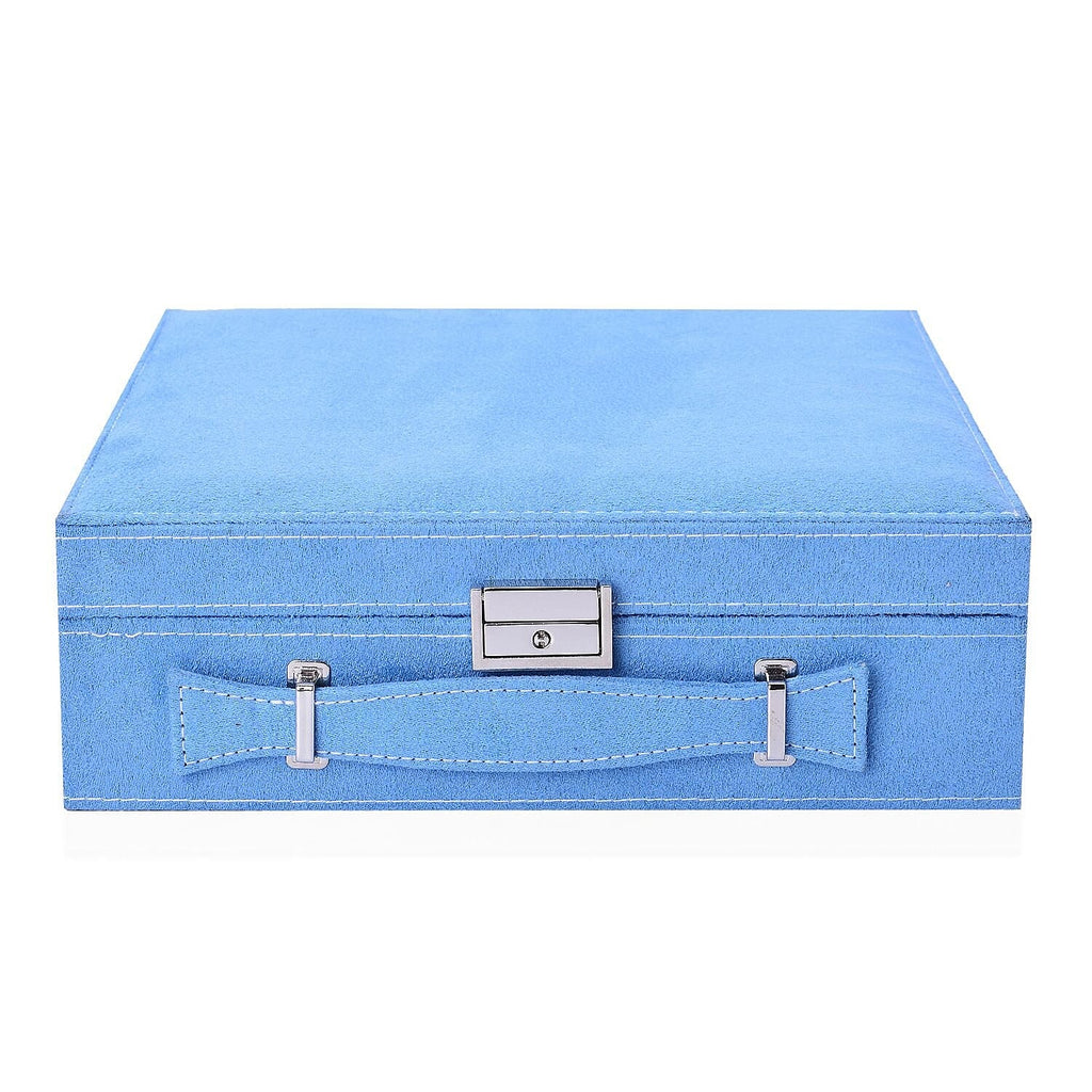 2-Tier Anti-Tarnish Protective Layer Jewellery Box Organizer (26cm) - Turquoise Blue