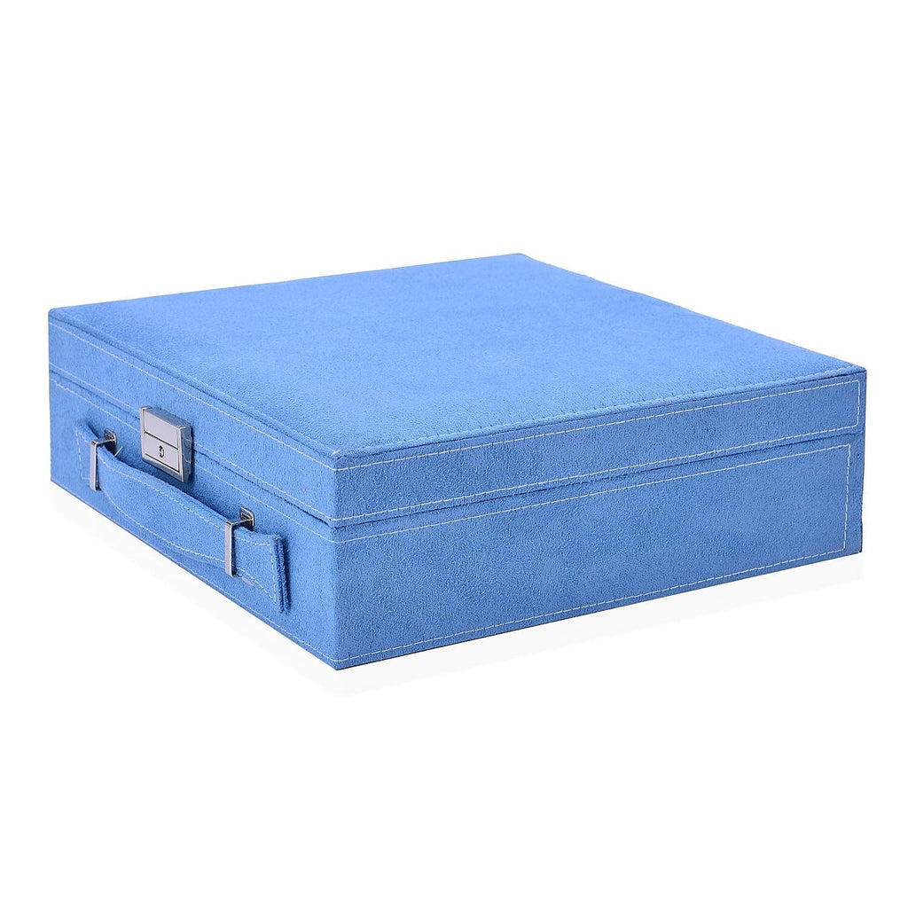2-Tier Anti-Tarnish Protective Layer Jewellery Box Organizer (26cm) - Turquoise Blue