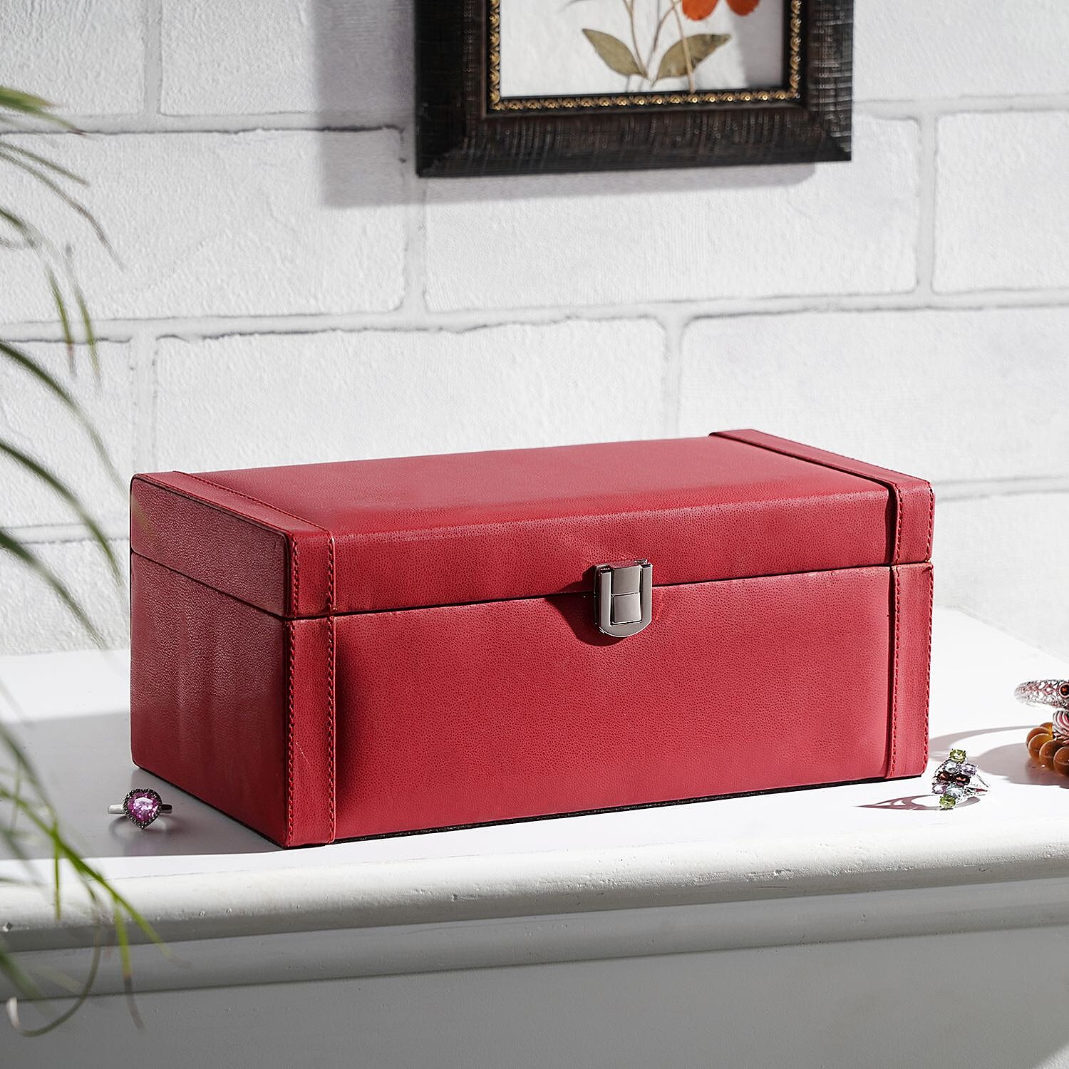 2 Tier Jewellery Box for Multiple Storage Options - Maroon 6243017 2