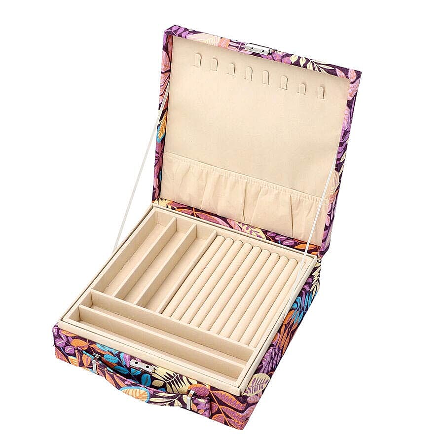 2 Tier Jewellery Box with Lock and Key- Tropical Design 6020934 3