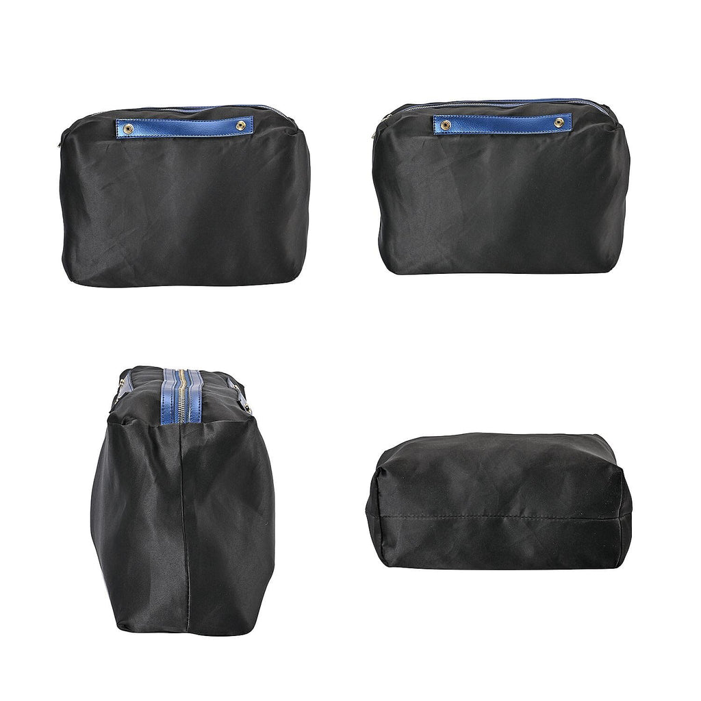 Hong Kong Closeout Genuine Leather 2- in-1 Tote Bag with Detachable Zipped Lining - Metallic Blue