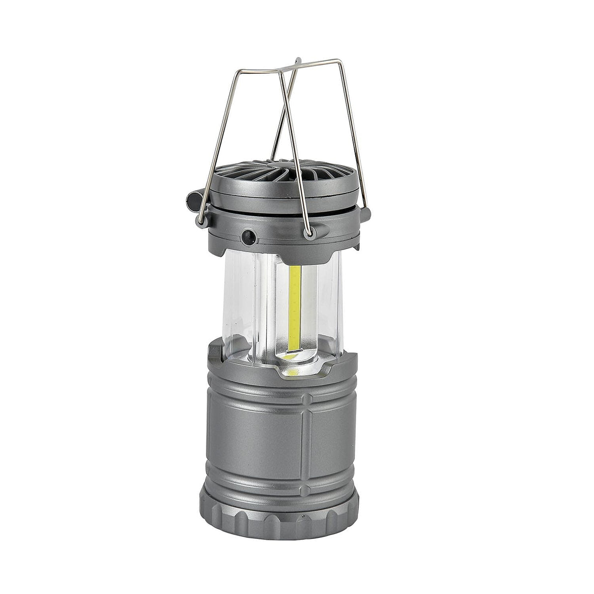 2-in-1 Portable Lantern with Folding Fan (3 AA battery, Not included) - Silver Grey 7283684 0