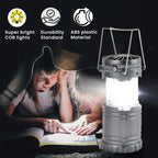 2-in-1 Portable Lantern with Folding Fan (3 AA battery, Not included) - Silver Grey