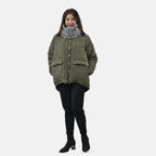 Leopard Pattern Faux Fur Snood - Grey