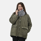 Leopard Pattern Faux Fur Snood - Grey
