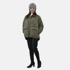 Leopard Pattern Faux Fur Snood - Grey
