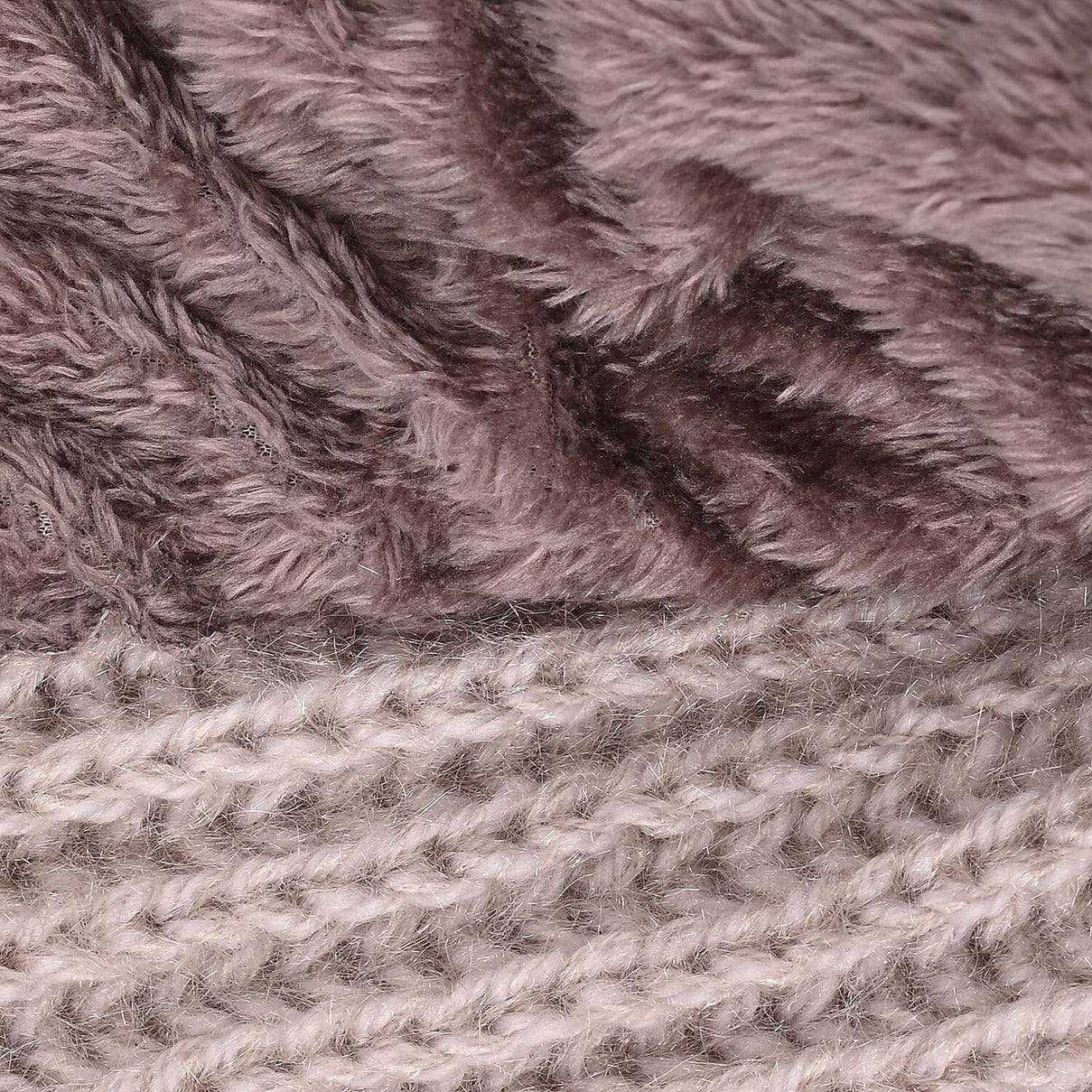 Double Layered 2 in 1 Knitted Hooded Scarf - Cream 7568413 3