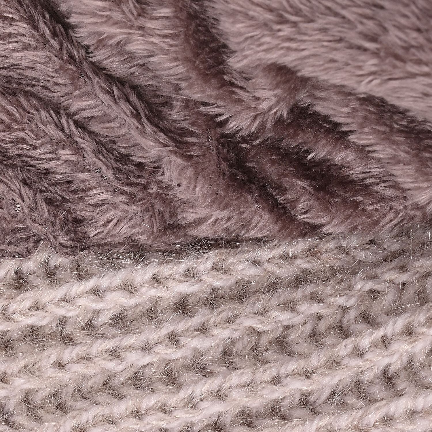Double Layered 2 in 1 Knitted Hooded Scarf - Cream 7568413 3