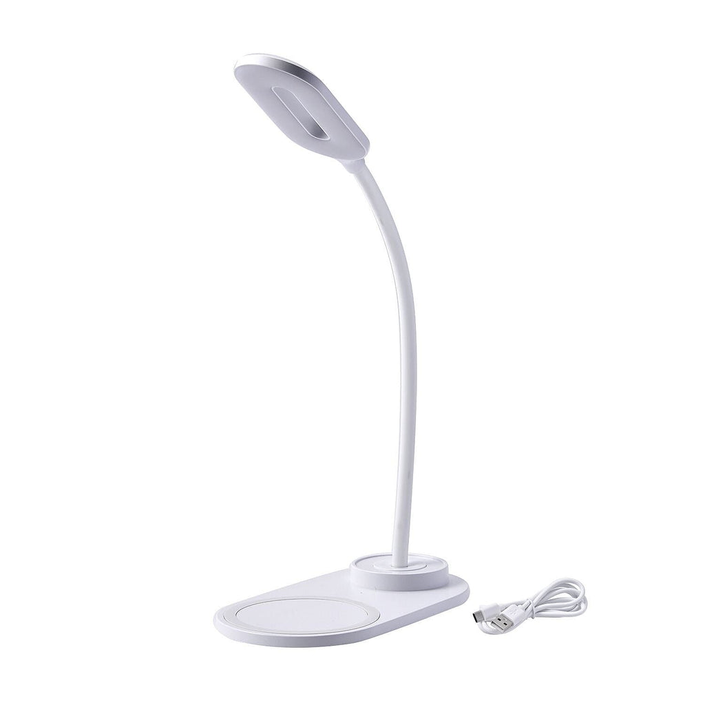 2-in-1 LED Desk Lamp with Wireless Charger (Size 26x16x8 Cm) - White