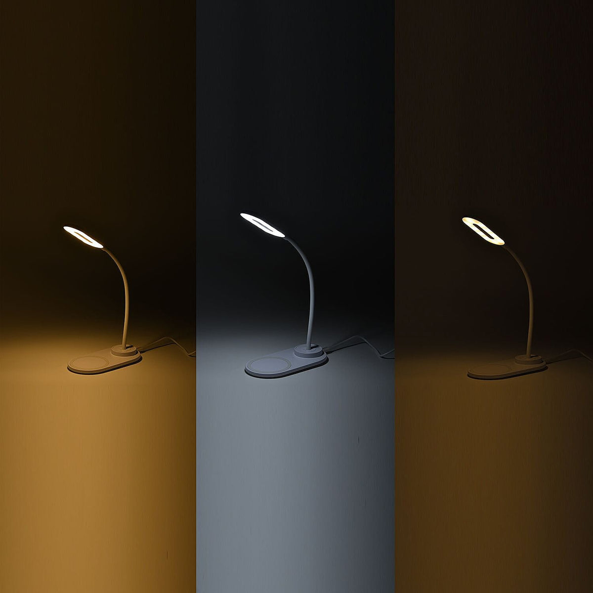2-in-1 LED Desk Lamp with Wireless Charger (Size 26x16x8 Cm) - White 7193327 2
