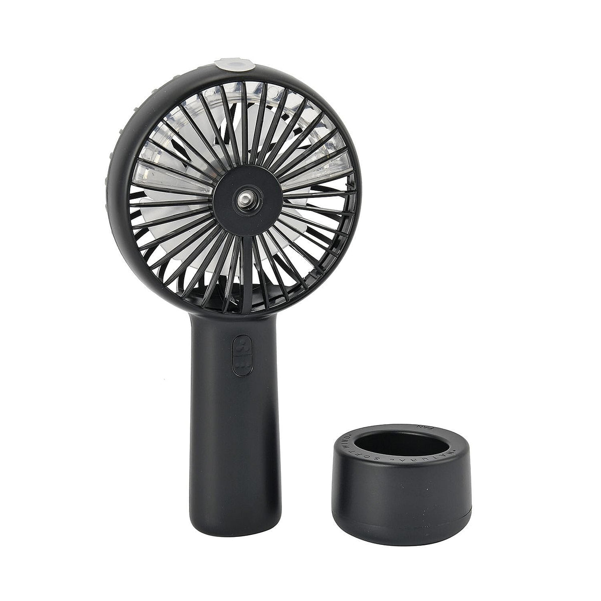 2 in 1 Mist Spray Fan with Detachable Base (Size 20x11x4 cm) - Black (LI-Battery 2000mAh,) USB Charged. 7389041 2