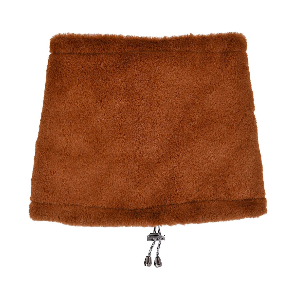 2 in 1 Faux Fur Drawstring Snood or Hat - Brown 7194028 0