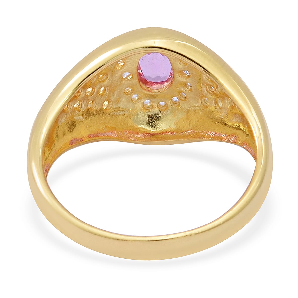 2.01 Ct Pink Sapphire and Natural Cambodian Zircon Ring in Yellow Gold Plated Sterling Silver 7593331 3