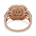 9K Rose Gold SGL Certified Champagne and White Diamond (G-H) Ring 2.00 Ct, Gold Wt. 5.60 Gms