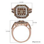 9K Rose Gold SGL Certified Champagne and White Diamond (G-H) Ring 2.00 Ct, Gold Wt. 5.60 Gms